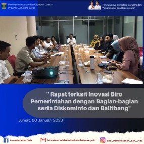 Rapat Terkait Inovasi Biro Pemerintahan Dengan Bagian-bagian serta Diskominfo dan Balitbang