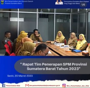 Rapat Tim Penerapan SPM Provinsi Sumatera Barat Tahun 2023