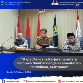 Rapat rencana Kerjasama Antara Provinsi Sumatera Barat dengan kementerian Pendidikan, Arab Saudi