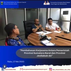 Pembahasan Kerjasama Antara Pemerintah Provinsi Sumatera Barat dan Provinsi Jeollabuk-do